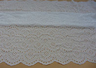 Chemical Vintage Eyelet 100% Cotton Lace Fabric For Lady Shirt And Suit Anti Static