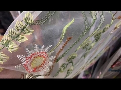 قماش تول ملون دانتيل ثبات ألوان عالي 130 سم تطريز