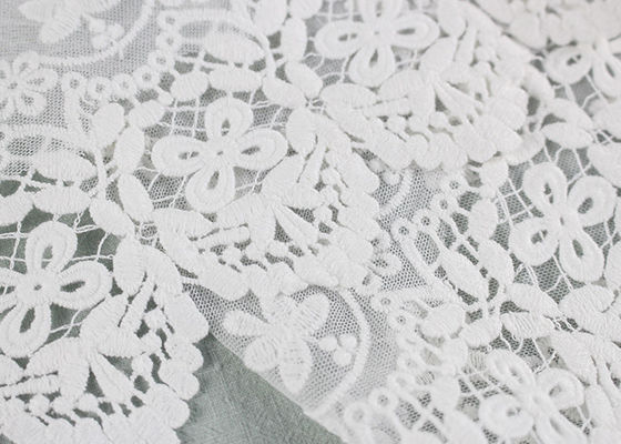 Embroidered Nylon Dying Lace Fabric Bilateral Symmetry Lace