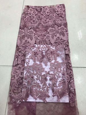 Shiny Sequin Embroidered Floral Beaded Bridal Lace Fabric