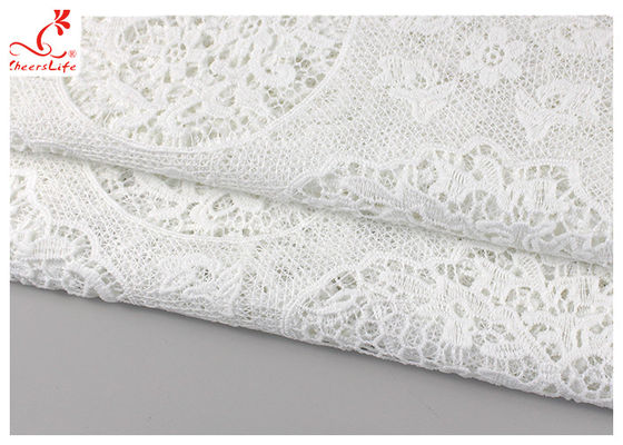 Guipure Embroidered Floral Lace Fabric With Chemical Poly Milk Silk