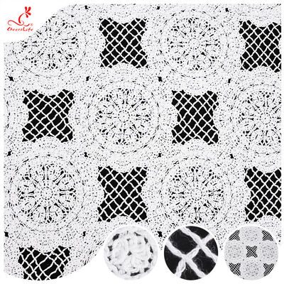 بلوزة بلا أكمام من الدانتيل جاكارد بلوزة مجوفة مطرزة